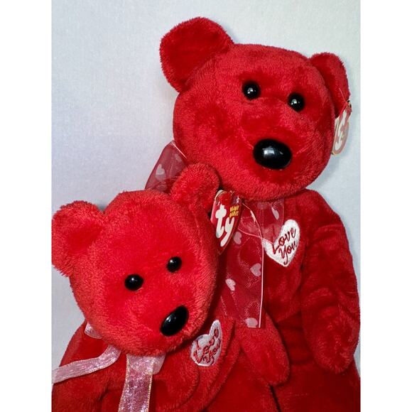 ty Beanie Baby Babies Buddy Valentine Secret I Love You Bear Set of 2 MWT - Picture 2 of 10